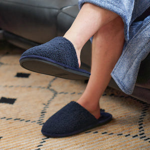 Cosy Men's Sherpa Slippers | Navy