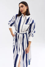 Load image into Gallery viewer, Buddy Shirt Dress | Royal Stripe