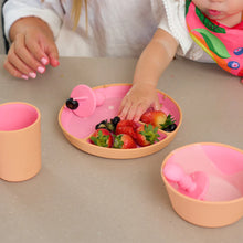 Load image into Gallery viewer, Silicone Two Tone Dinner Set | Pink