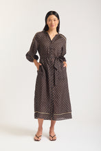 Load image into Gallery viewer, Antonia Ramie Dress in Choc/Beige
