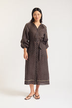 Load image into Gallery viewer, Antonia Ramie Dress in Choc/Beige