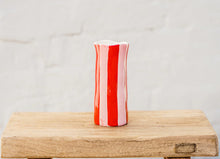 Load image into Gallery viewer, Red &amp; Pink Stripe Vase