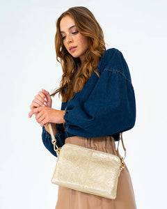 Bowery Wallet | Light Gold Crinkle