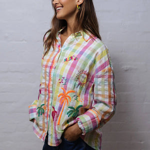 Cotton Shirt | Beach Print