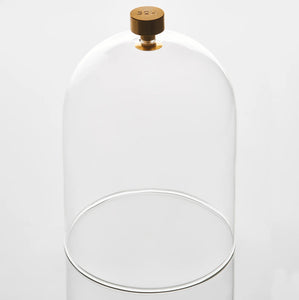 Glass Cloche with Brass Handle