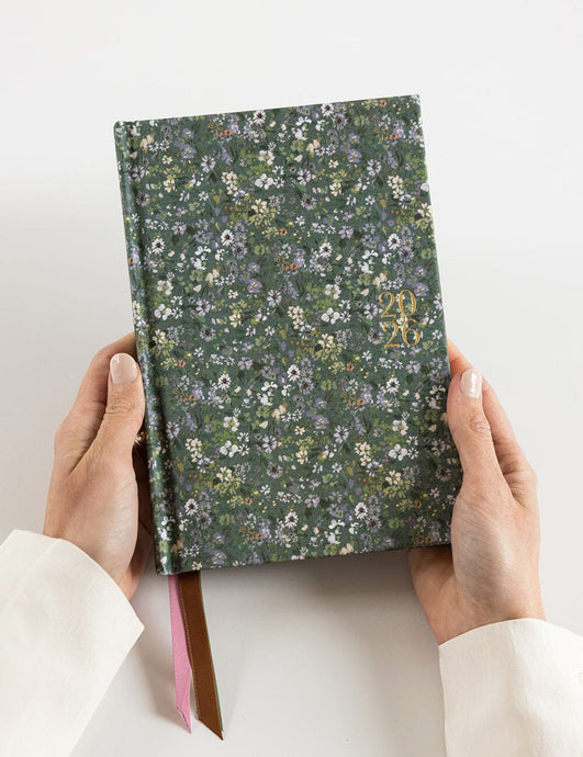 2026 Petite Linen Bound Planner - Summer Perennials