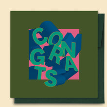Load image into Gallery viewer, Congrats Dimensional Card | Green