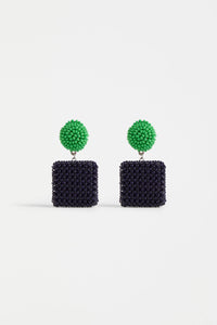 Gara Long Drop Earring | Bright Navy