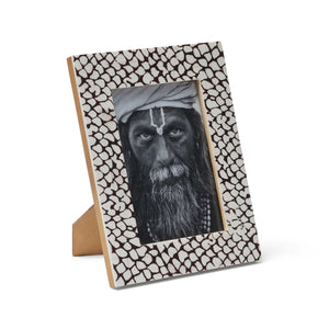 Chandra Photo Frame | Dark Tan & White