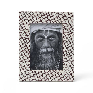 Chandra Photo Frame | Dark Tan & White