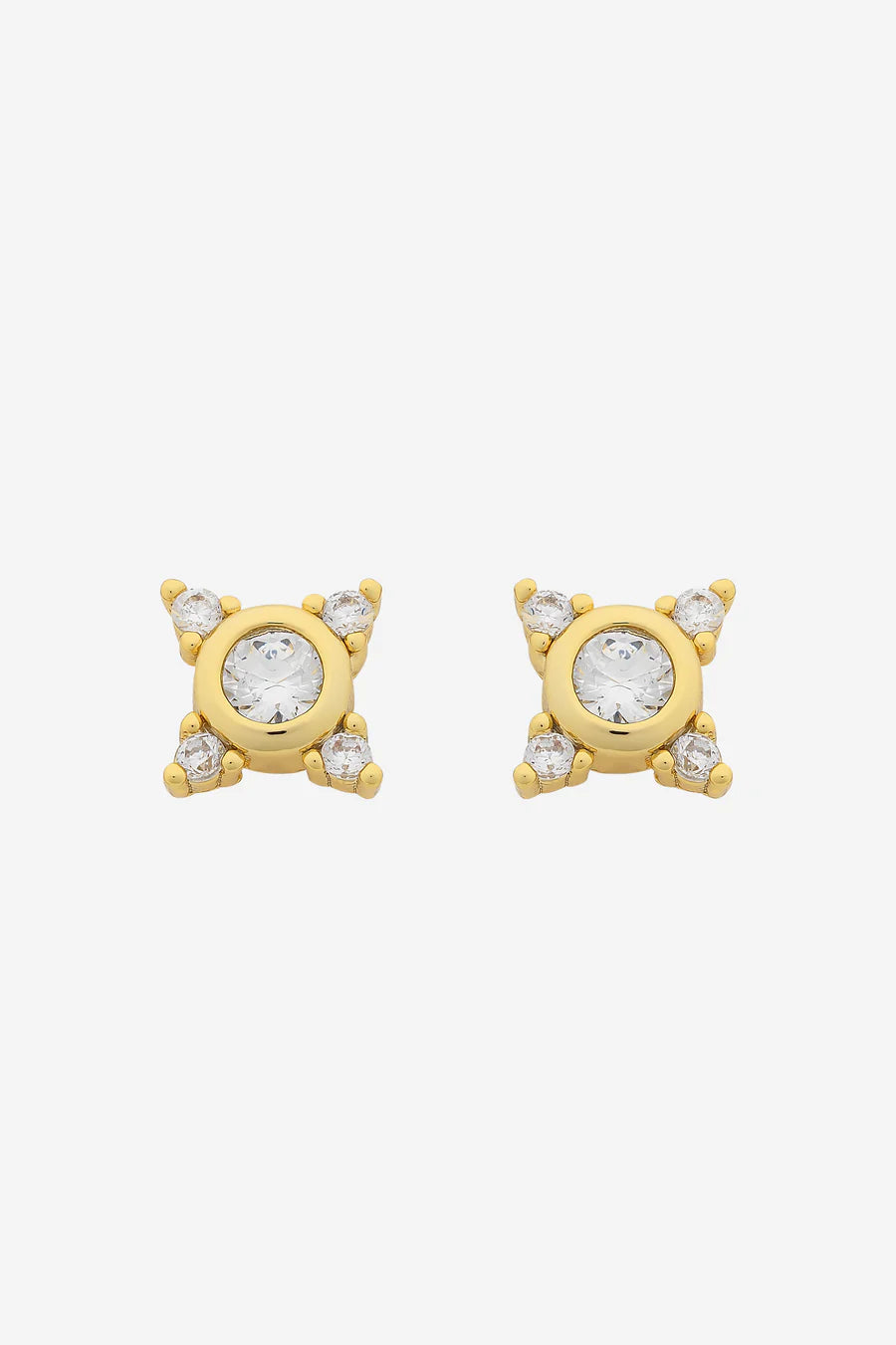 Lauren Soft Gold Clear Stud