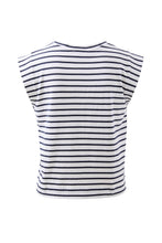 Load image into Gallery viewer, Extended Shoulder Tee|Navy Stripe