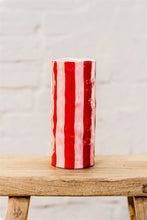 Load image into Gallery viewer, Red &amp; Pink Stripe Vase