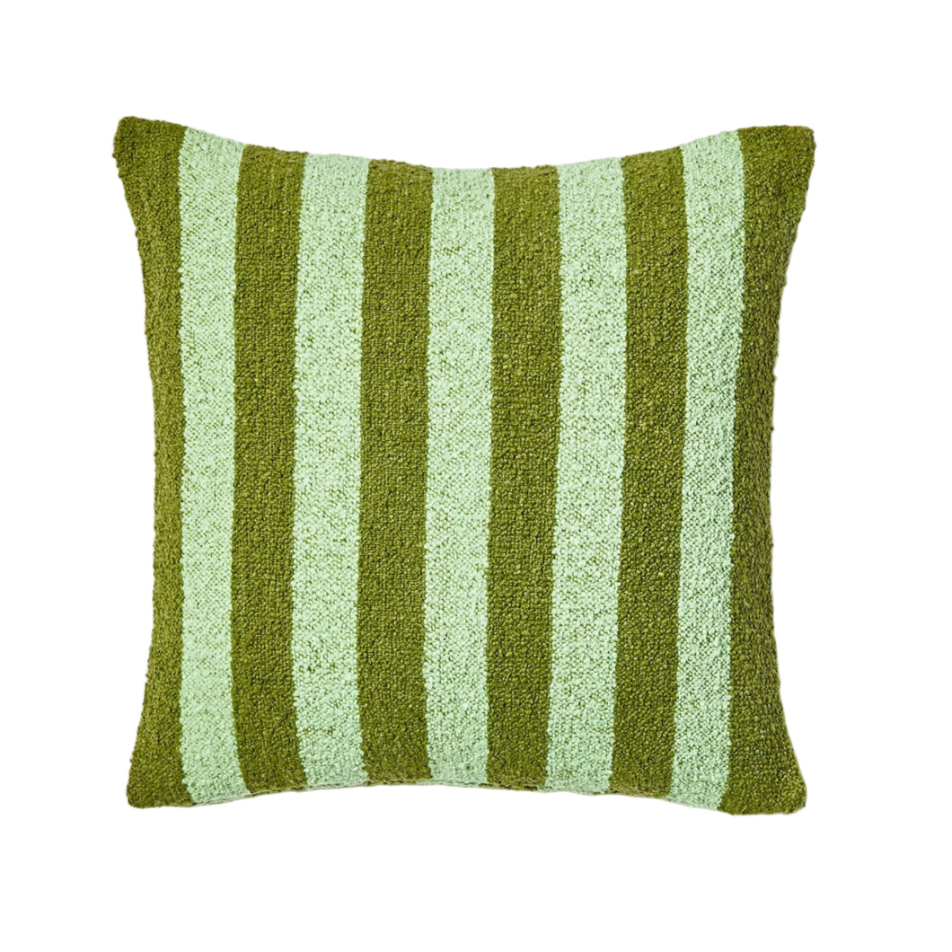 Boucle Striped Cushion | Olive