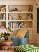 Load image into Gallery viewer, Boucle Stripe Pouffe | Olive Green