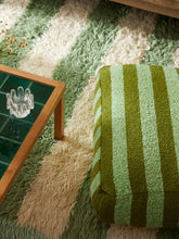Load image into Gallery viewer, Boucle Stripe Pouffe | Olive Green