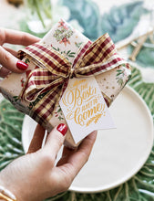 Load image into Gallery viewer, Red and Gold Foil Tartan Ribbon