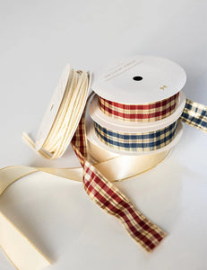 Red and Gold Foil Tartan Ribbon