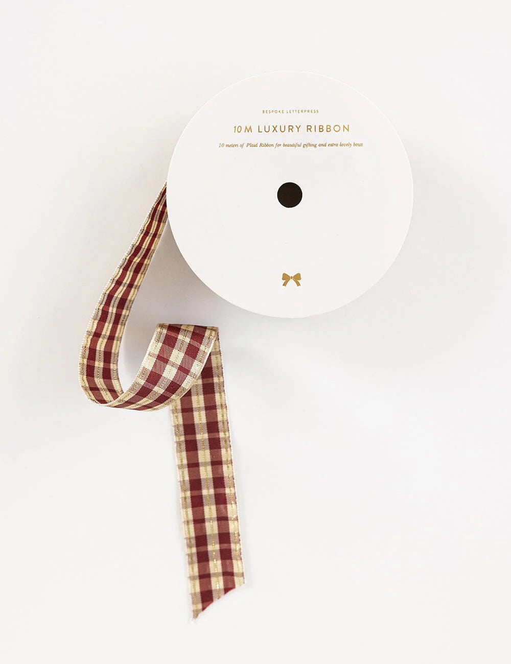 Red and Gold Foil Tartan Ribbon