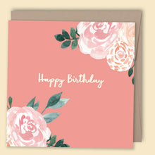 Load image into Gallery viewer, Happy Birthday Peach Floral Card
