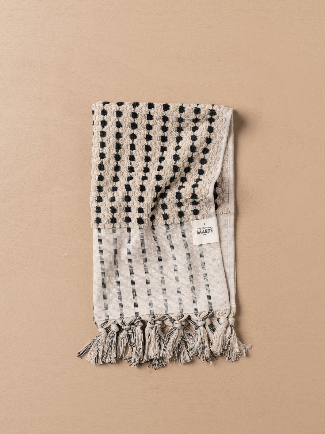 Chickpea Hand Towel - Stone/Black