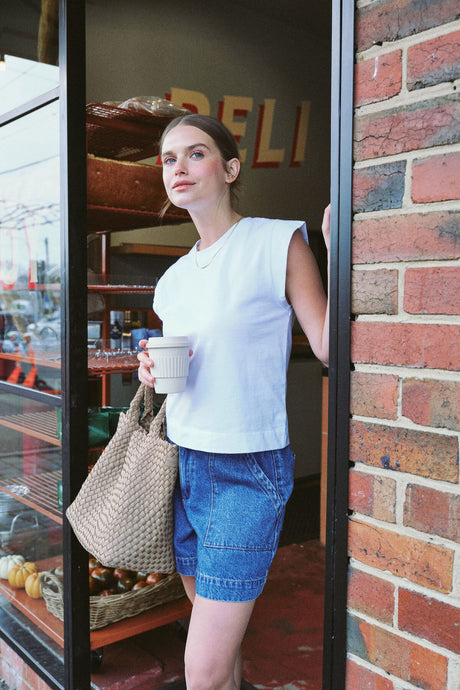 Extended Shoulder Tee / White