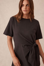Load image into Gallery viewer, Allora Tie Midi Tee Dress | Phantom