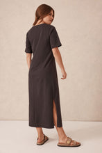Load image into Gallery viewer, Allora Tie Midi Tee Dress | Phantom