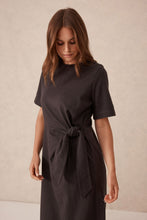 Load image into Gallery viewer, Allora Tie Midi Tee Dress | Phantom