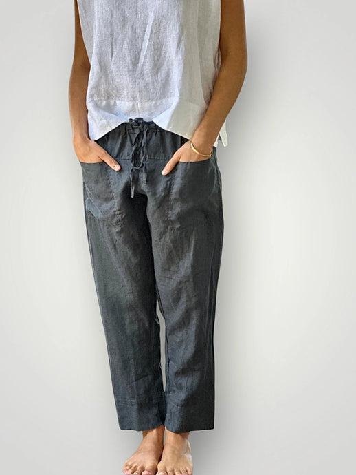 Darcy Pant | Charcoal Linen