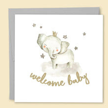Load image into Gallery viewer, Welcome Baby Elephant Card | Gold