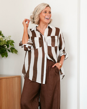 Load image into Gallery viewer, Stripe Shirt | Choc/White