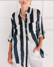 Load image into Gallery viewer, Stripe Shirt | Navy Stripe
