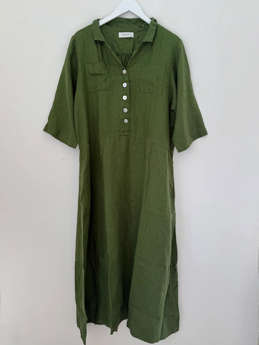 Bridget Dress | Moss Linen