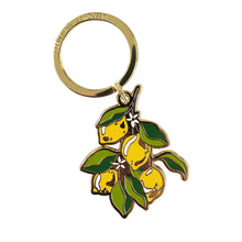 Load image into Gallery viewer, Keychain with lemon design on a white background