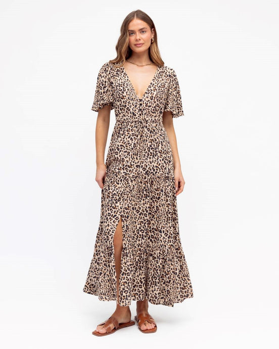 Maxi Dress | Brown Leopard