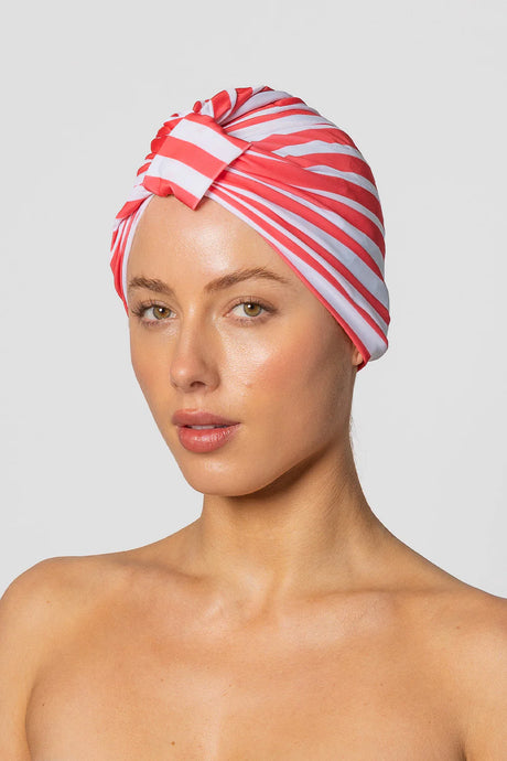 Amelie Shower Cap | Pink Cabana Stripe