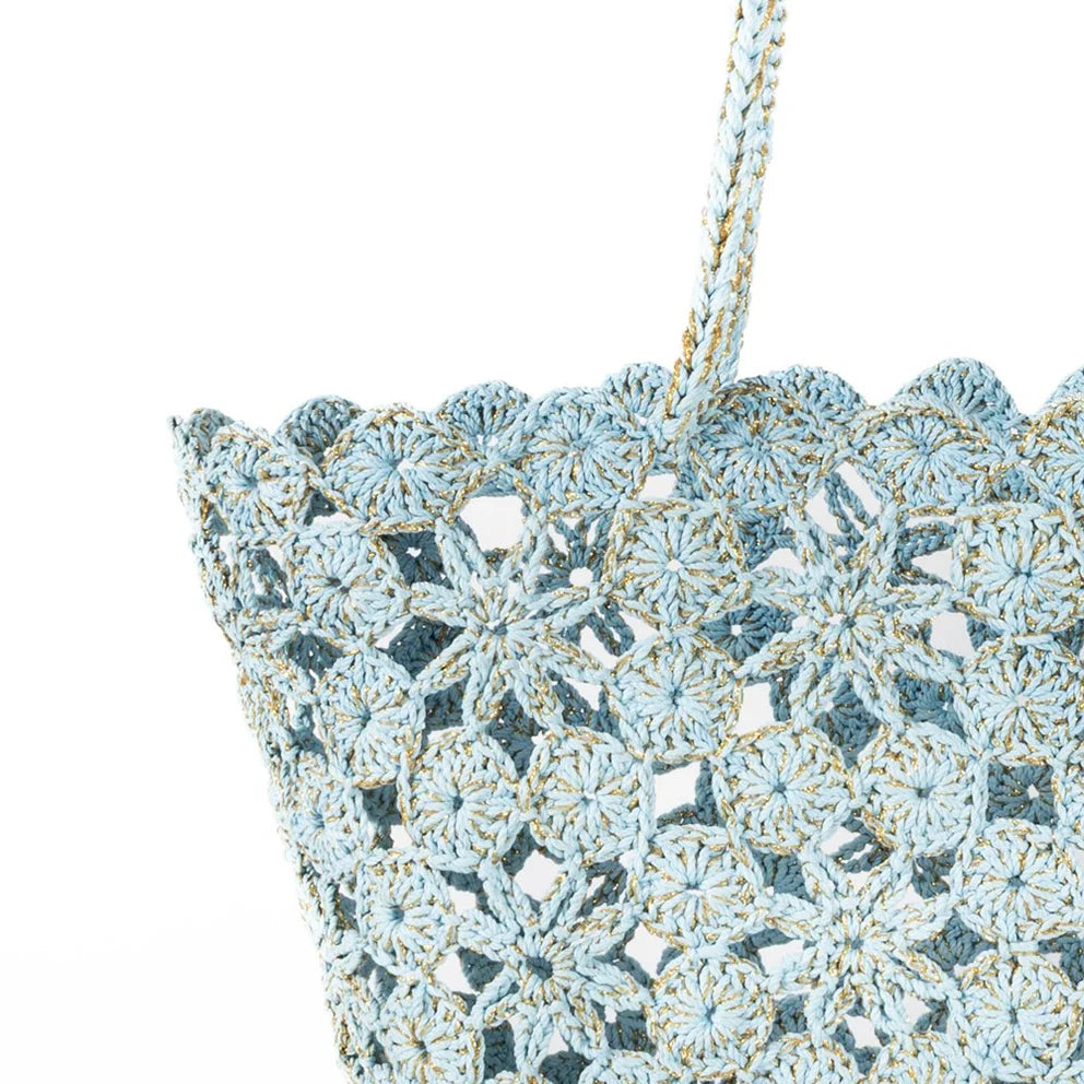 Jane | Crochet Basket | Hydrangea + Gold