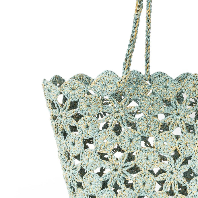 Jane | Crochet Basket | Celadon Gold