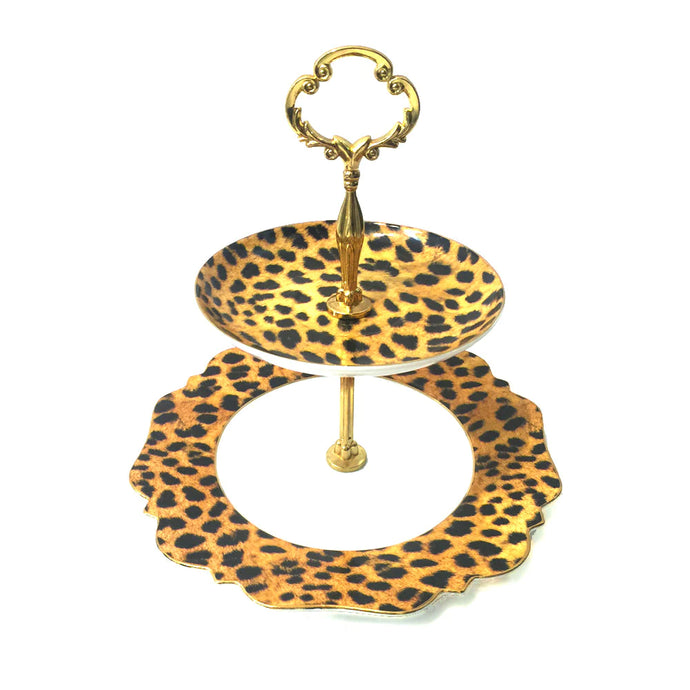Leopard High Tea Stand