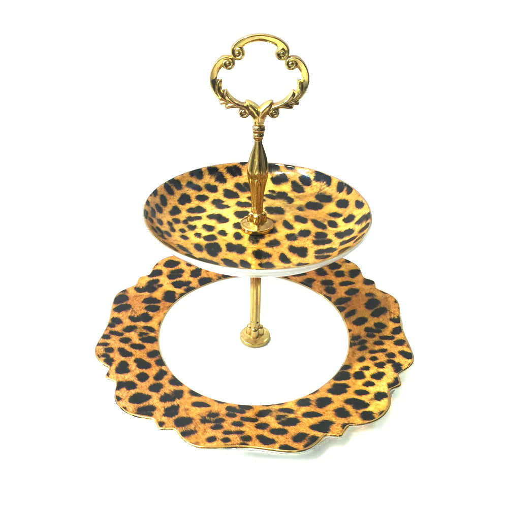 Leopard High Tea Stand