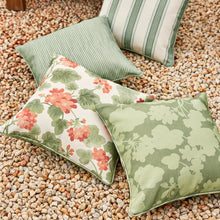 Load image into Gallery viewer, Geranium Green/Rust Reversible Outdoor Cushion