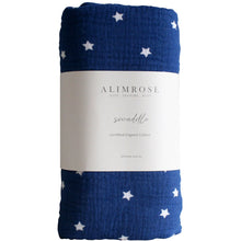 Load image into Gallery viewer, Muslin Swaddle | Starry Night Navy