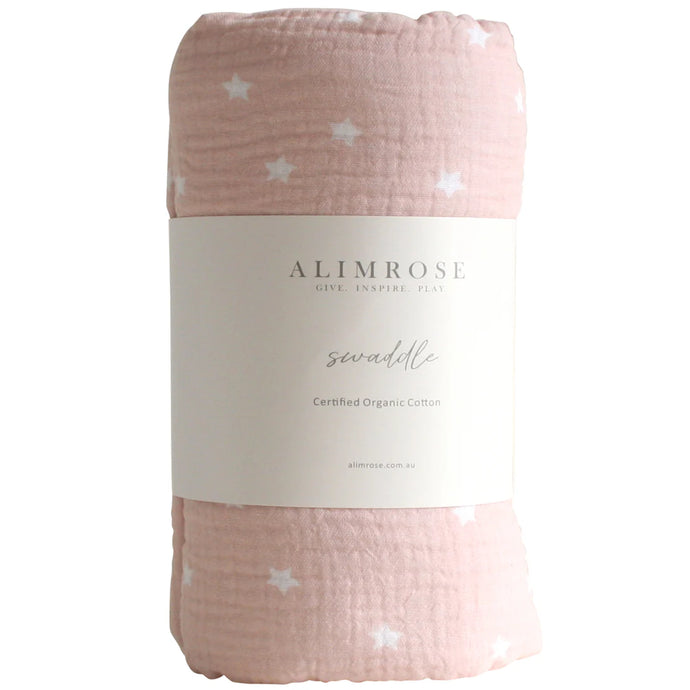 Muslin Swaddle Starry Night | Pink