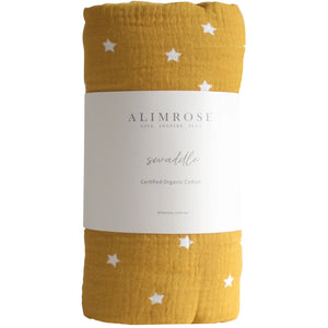 Muslin Swaddle Starry Night | Butterscotch