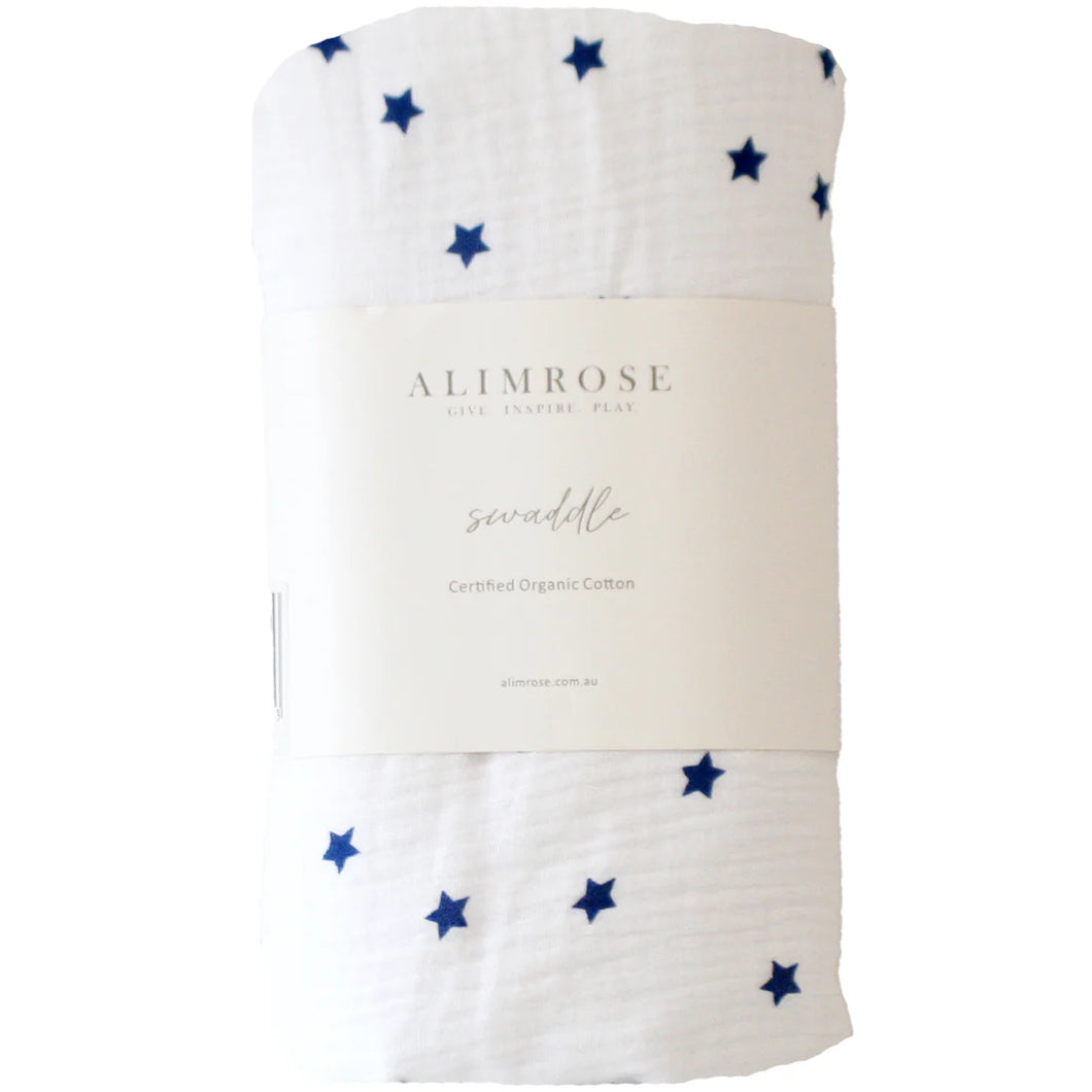 Muslin Swaddle | Navy Stars