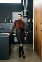 Load image into Gallery viewer, M.A.Dainty Veil Blouse | Cigar