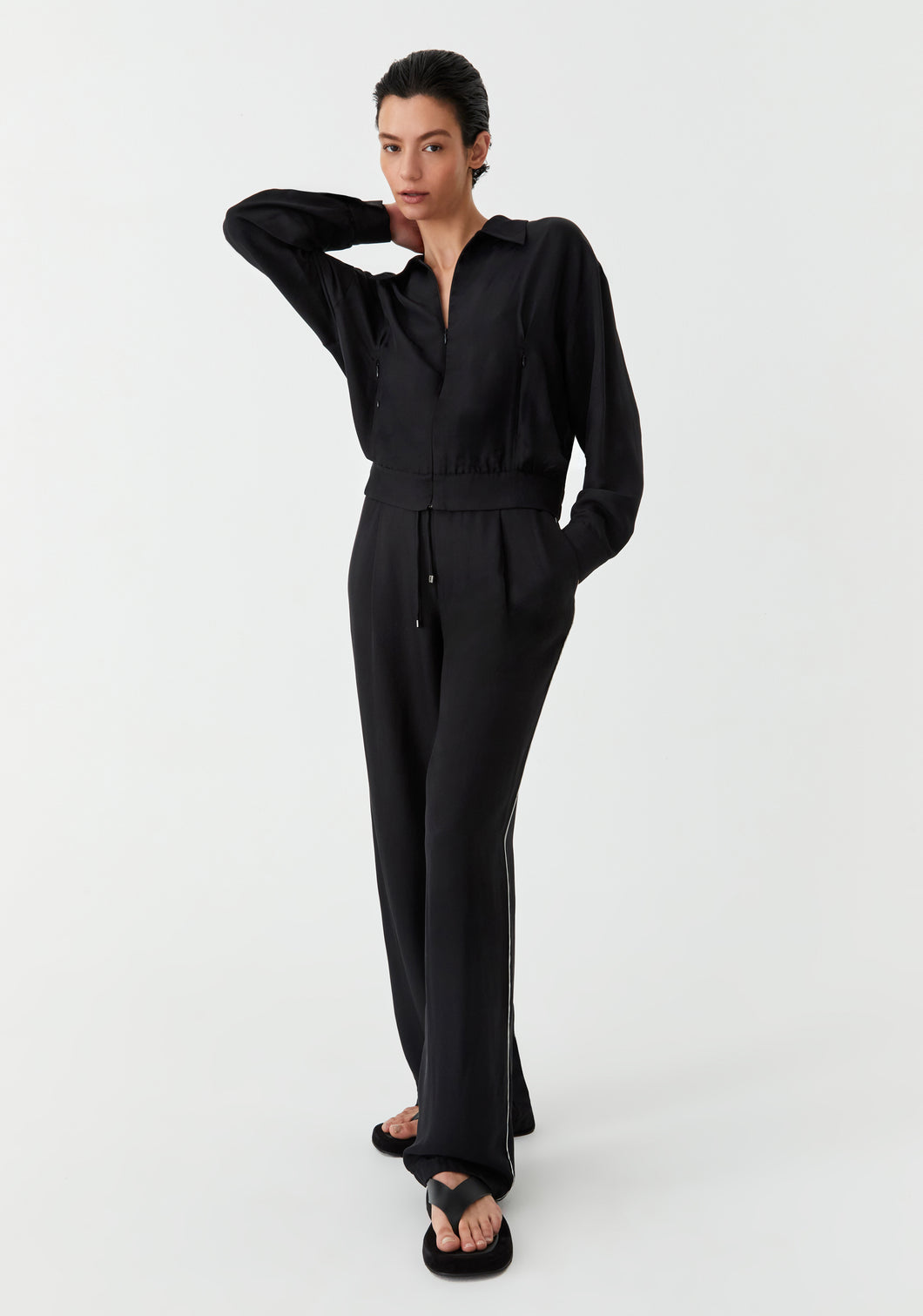 Pedro Stripe Pant | Black