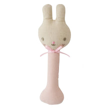 Load image into Gallery viewer, Linen Bunny Stick Rattle