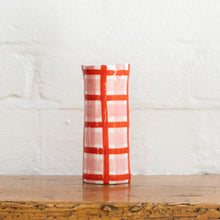 Load image into Gallery viewer, Pink &amp; Red Gingham Vase